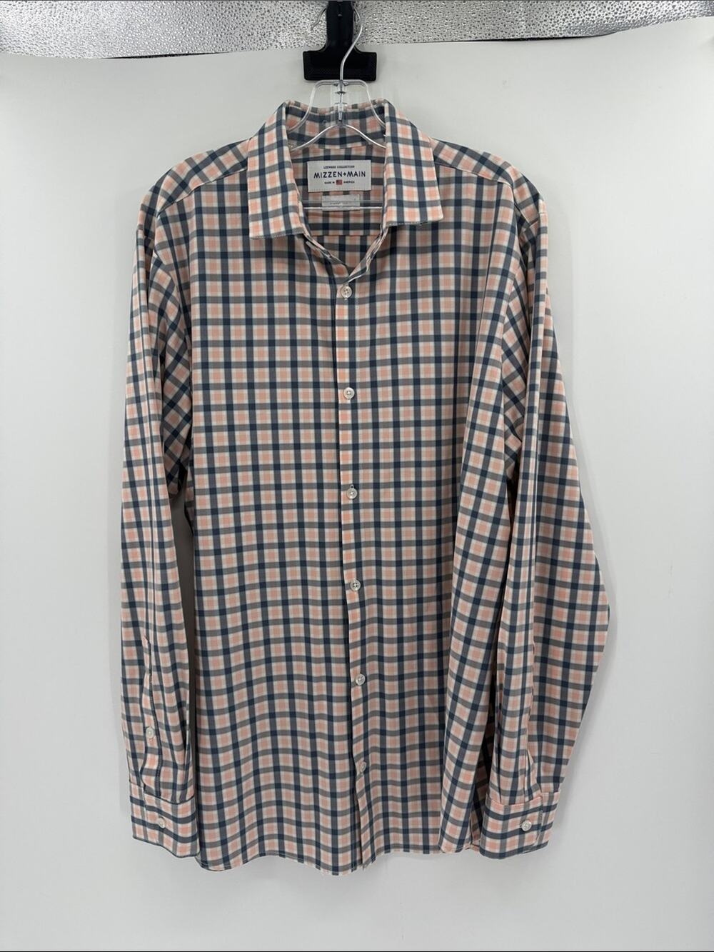 Mizzen + Main Men's Leeward Collection Performance Long Sleeve Shirt - Plaid  XL
